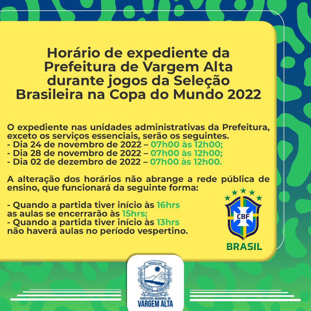 Copa do Mundo 2022: dias de jogos do Brasil serão feriados